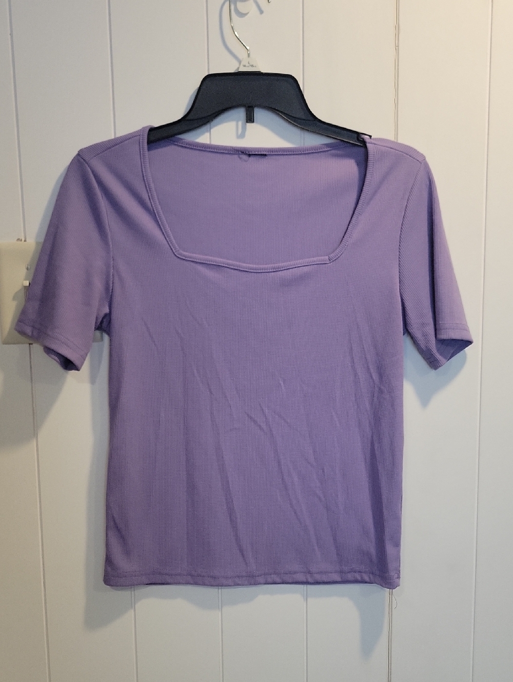Women’s Ribbed Short Sleeve Top - Lavender
